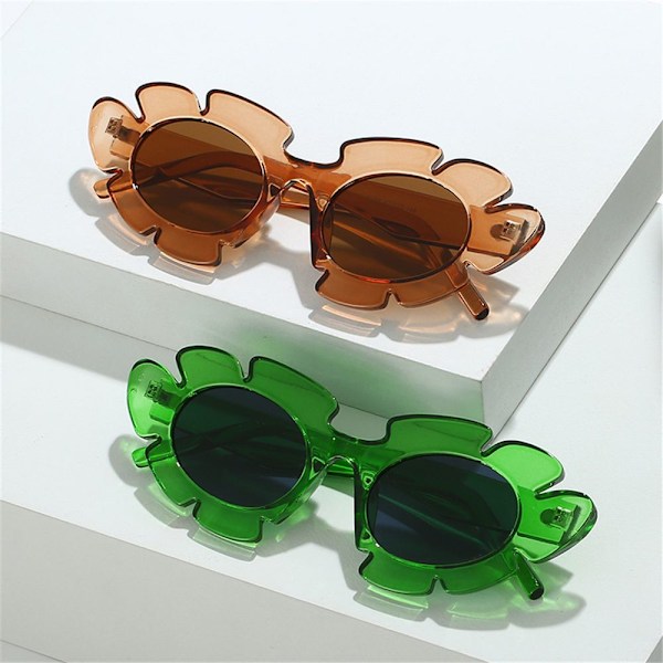 Retro Cat Eye Solbriller Mote Blomst Solbriller Green