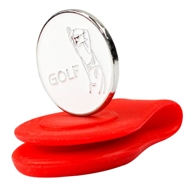 Magneettinen golfhattupidike Cap silikoni vakaa kiinnitys golfharjoitusaputarvikkeet ulkourheiluun, punainen