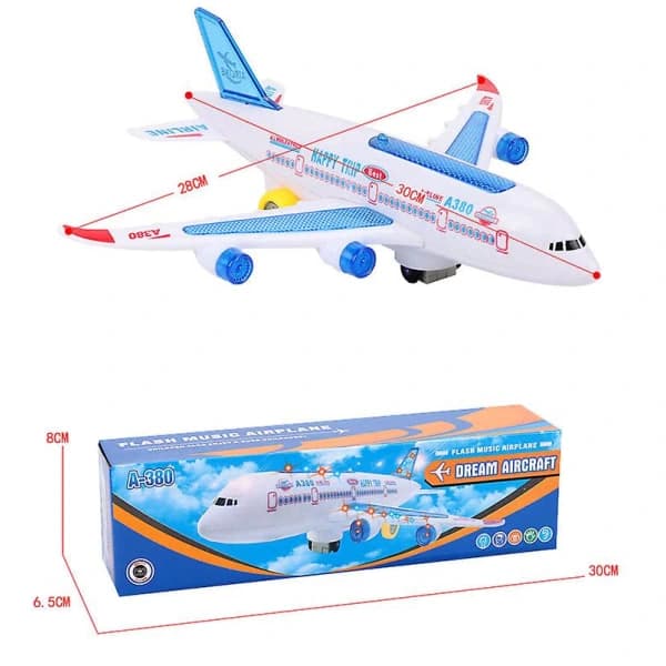 LED-belyst A380 Lekefly med Musikk og Lydeffekter