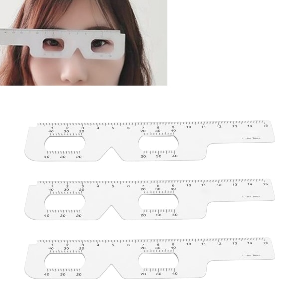 3 stk. øjemålslineal afstand pupil PD målemåler 2 i 1 oftalmologisk værktøj