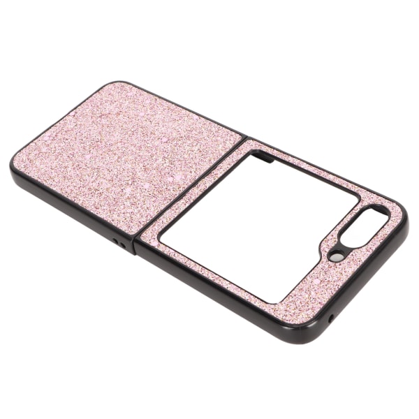 Flip phone case Snygg ABS Anti Fall Precision Öppning Skyddande Flip Phone case för Z Flip 5 Pink Glitter