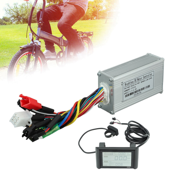 Elektrisk cykel børsteløs kontrolsæt 3-tilstand sinusbølge Scotter Motorkonvertering LCD 17A 24V 36V 48V 250W?350W