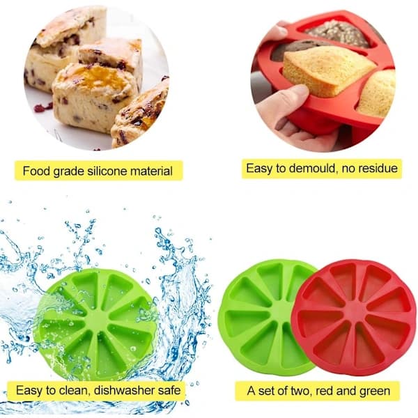 2 Silikonformer for Baking, Trekantformet Kakeform