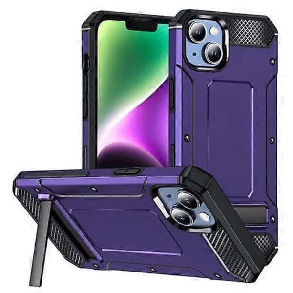 iPhone 12 Matt Skall med Holder (Lilla)