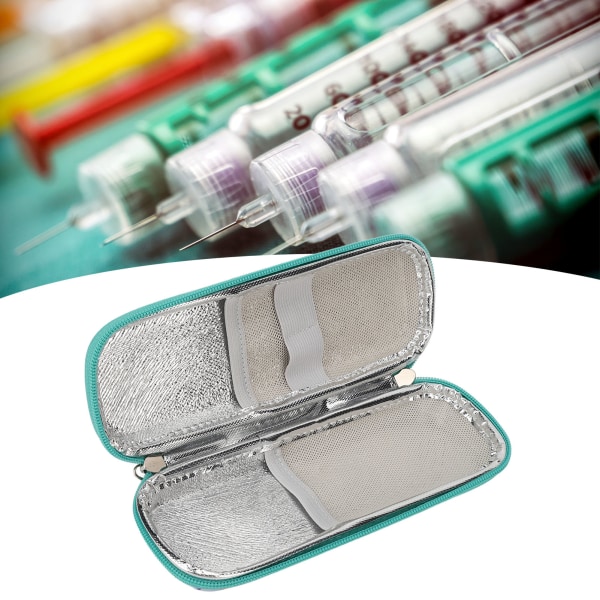 Travel Insulin Cooler Case Diabetiker isolert kjølepose for insulinpenn Diabetiker forsyninger Marmorgrønn