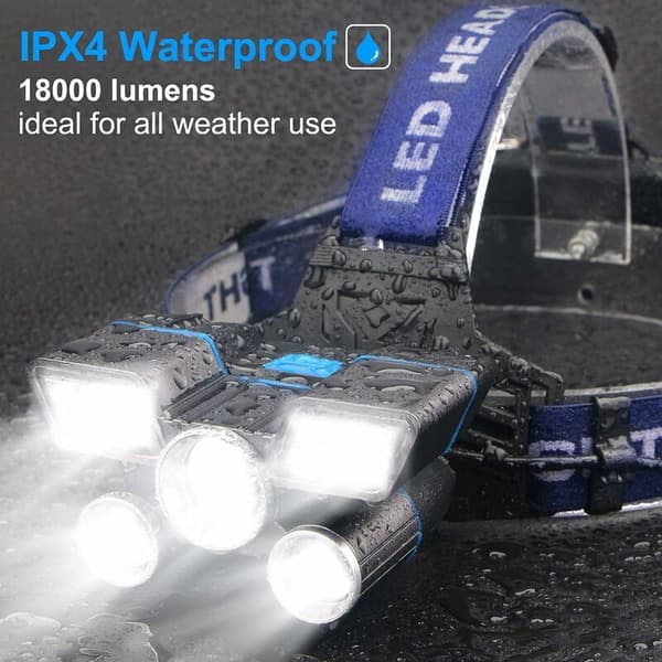 LED frontlykt 5 lamper 21 LED 9 moduser 18000 Supe
