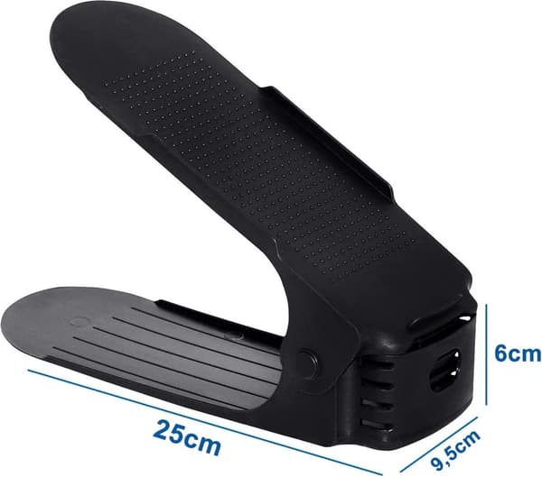 Skoopbevaringssystem - 4 stk. Reol Skab Organizer Justerbar Sort - Til Hjemmebrug_yu