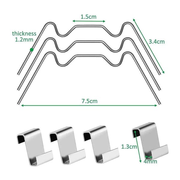 Fästklämmor för växthus glasplatta 100-pack—pa