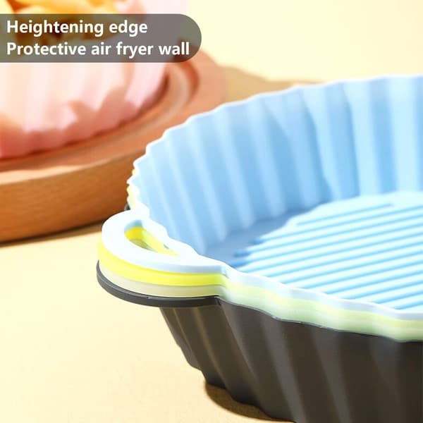 3-pak silikoneunderlag til fritøser, 18 cm luftfritøser bageform