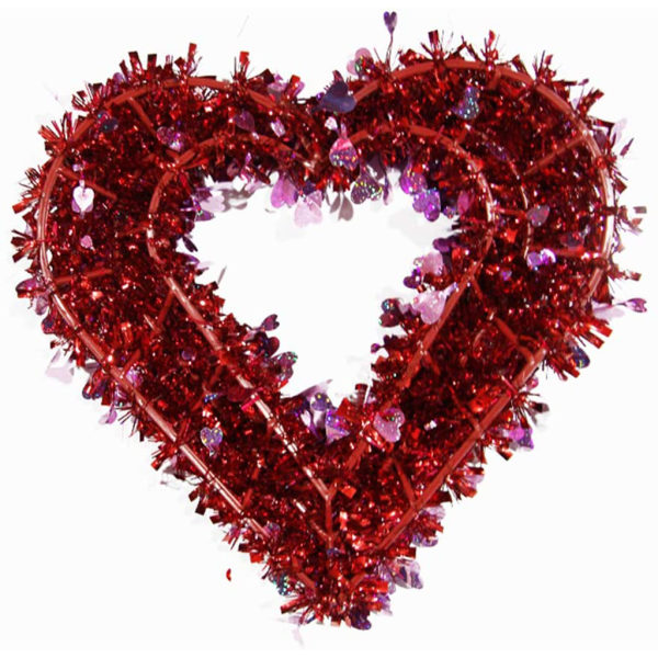 Alla hjärtans krans Dekorasjon Röd glitter hjärta krans konstgjord hjerteformad krans Valentin hängande dörr krans Valenti Purple