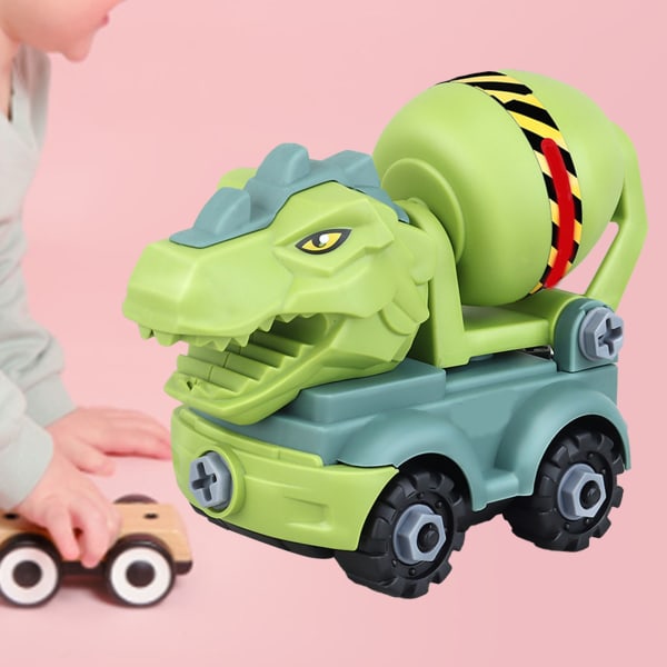 Dinosaur Tema Barn Bygg Kjøretøy Scene Simulering DIY Montering Engineering Trucks Leker Agitator Truck
