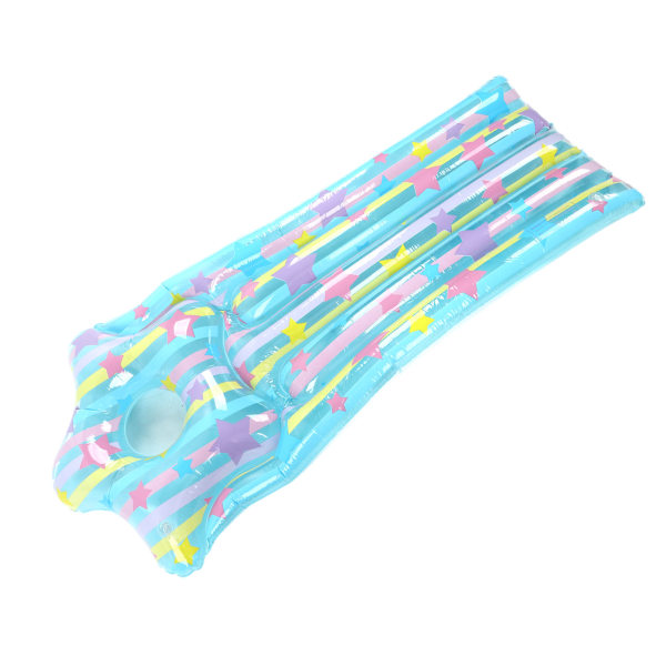 Oppblåsbar svømmebassengmatte 130x60 cm fortykket miljøvennlig PVC antilekkasje svømmebassengmadrass for barn blå