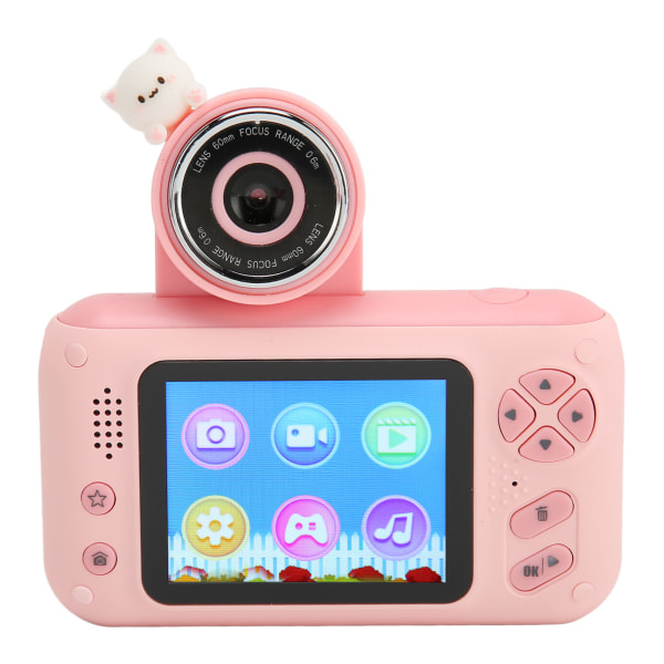 Børnekamera Multifunktion Forside Bagside 180 graders vinkler Foto Video MP3 digitalt minikamera til 3 til 12 år gammel