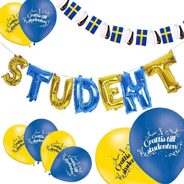 Studenterpakke S - Balloner, Guirlander til Studenterfest