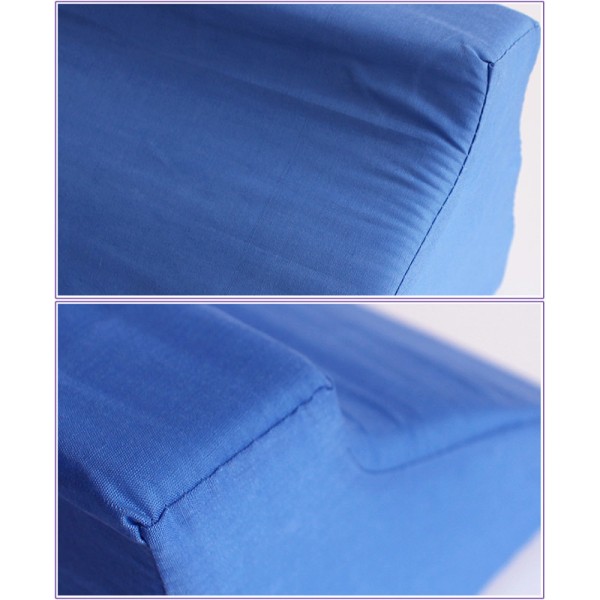 Sängkilkudde Blå triangelskum Dold dragkedja Avtagbar tvättbar sovkudde för ryggstöd Blå 50 X 25 X 15 cm / 19,7 X 9,8 X 5,9 tum