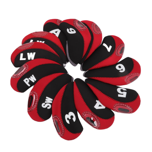 12 kpl golfin cover , punaiset numerot set useimpiin mailoihin