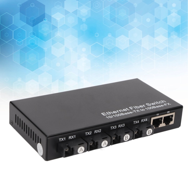 Ethernet optisk svitsj 6 porter 10 100 Mbps RX1550 Tx1310nm LED-indikator Ethernet Fast Switch for nettverk 100?240V EU-plugg
