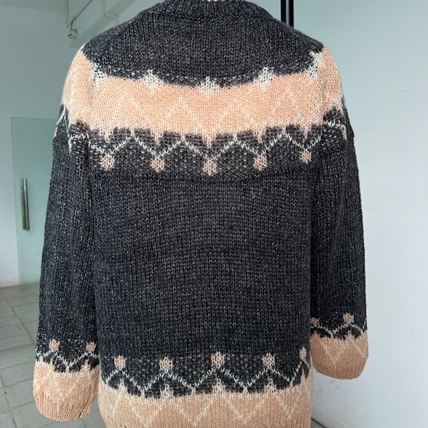 Klassisk Mohair Stickad Tröja För Höst Vinter Andas Och Grå grey S