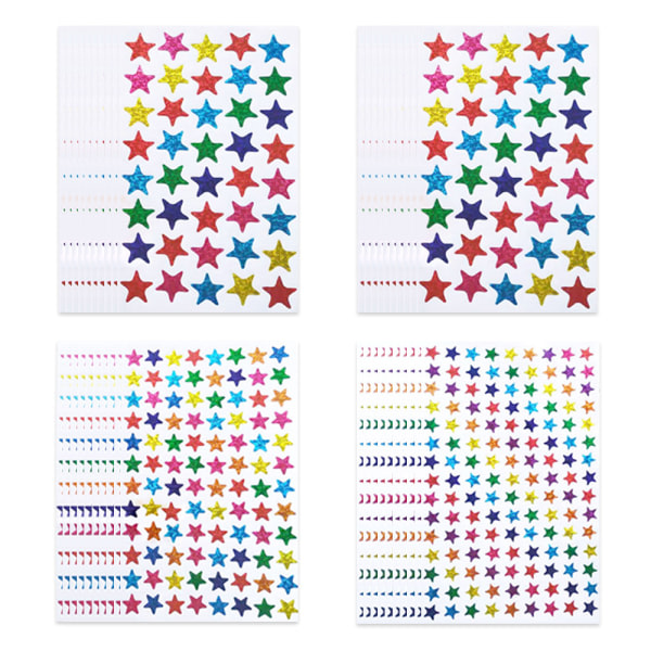 Reward Star Stickers Folie Star Stickers Etiketter för hem, skola, bar, gör-det-själv och kontorsdekoration, 4 ark