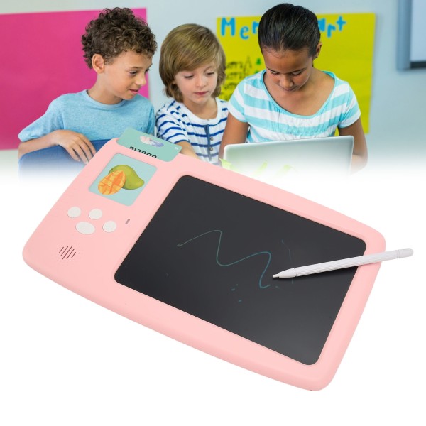 Barn Skrivebrett Les Skriv Snakker Smartkort Håndskrift Nettbrett Læring Pedagogisk småbarnsleke 8,5 tommer rosa