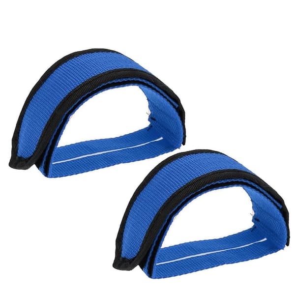 Cykelpedalremmar - Hållbara nylonfotstöd - 2-pack, blå
