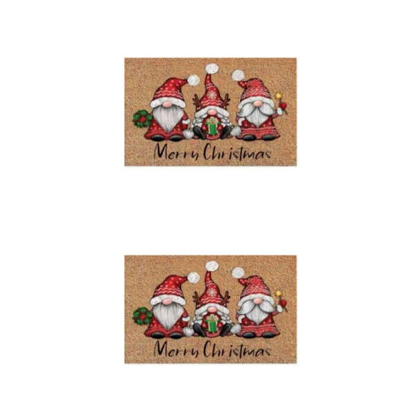 1/2 Blød og Behagelig Merry Christmas Nisse Dørmatte til Julemanden Santa Claus 2Set