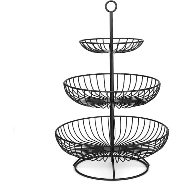 3-Tier Fruit Basket with Detachable Fruit Bowl for Vegetables, Snacks