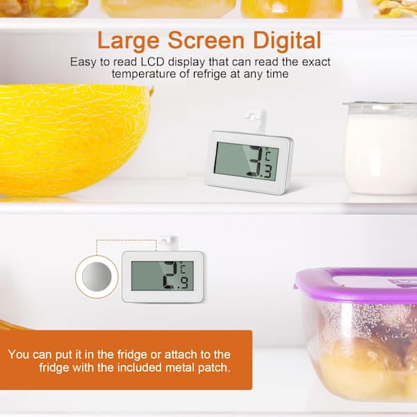 2 digitale køkkentermometre, mini køleskabstermometer, frysetermometer