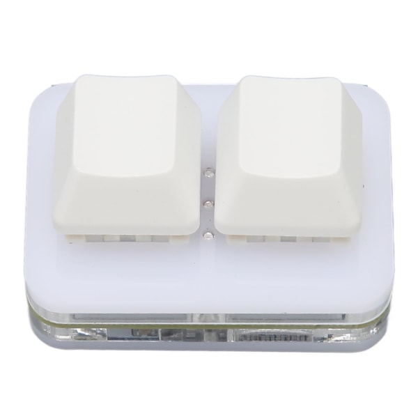 USB 2-nøgle minitastatur Brugerdefineret RGB LED-baggrundsbelysning Makroprogrammeringstastatur til Windows til OS X til Linux Hvid
