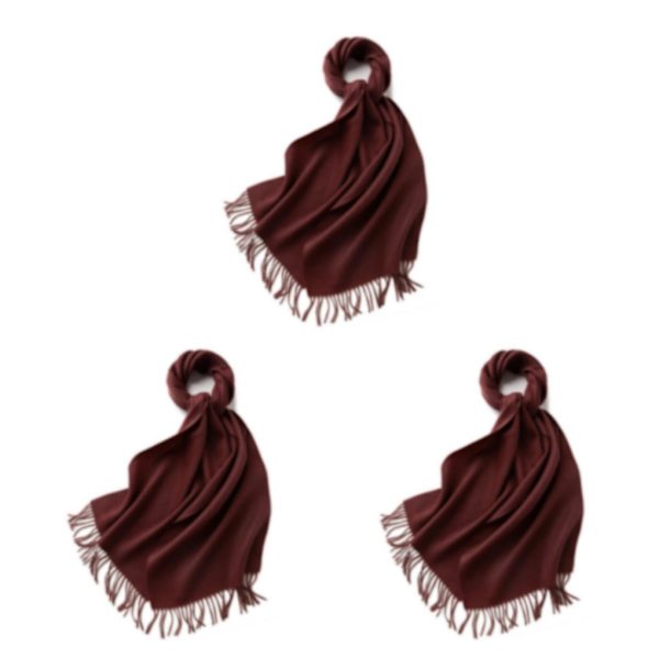 1/2/3 Unisex Halsklæde med Frynser Varmt og Hyggeligt Rørhalsklæde til Purplish Red purplish red 3Set