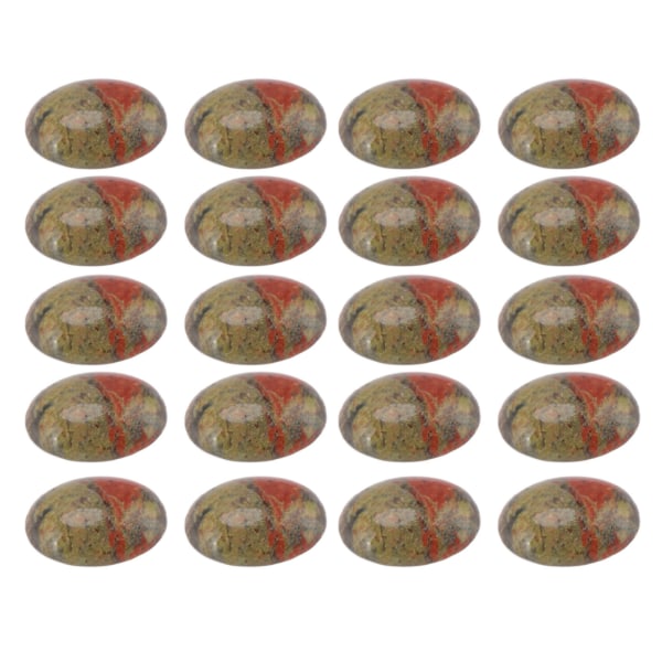 20 stk Cabochons perler Oval eggformet glatt overflate Blomst Grønn polerte Cabochons steiner for smykkefremstilling