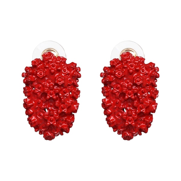 Moderigtige kvinder pige ørestikker øreringe dekoration smykker tilbehør (rød)