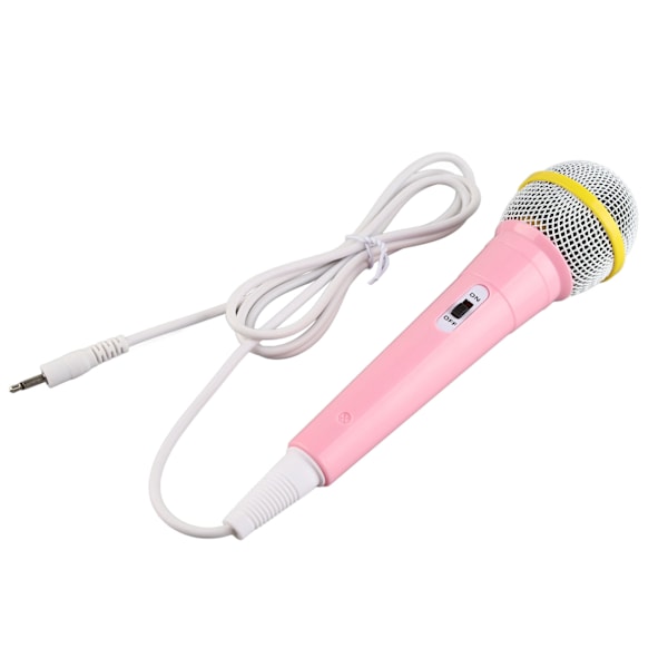 Barn Trådbunden Mikrofon 3,5 mm Kontakt Låg Distorsion Bärbar Musik Leksak Barn Sång Mikrofon för Karaoke Familjefest Rosa