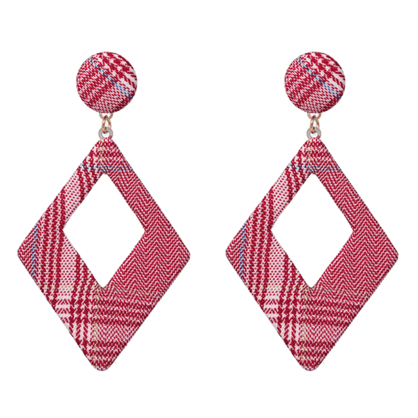 1 par delikat akryl geometrisk anheng øredobber kvinner jente fest bryllup smykker rød