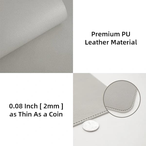 Large PU Leather Desk Mat, Waterproof Mouse Pad (Pink, 60X30 cm)