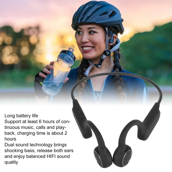 Benledningshodetelefoner Bluetooth5.0 IP56 vanntette, støvtette trådløse sportshodetelefoner med innebygd mikrofon for fotturer