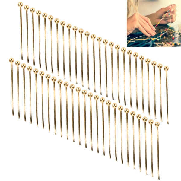 50 st Kulhuvudsnålar Smyckeshänge DIY Craft Pärltillverkningsdelar Tillbehör Tillbehör Guld 25 mm / 0.98in