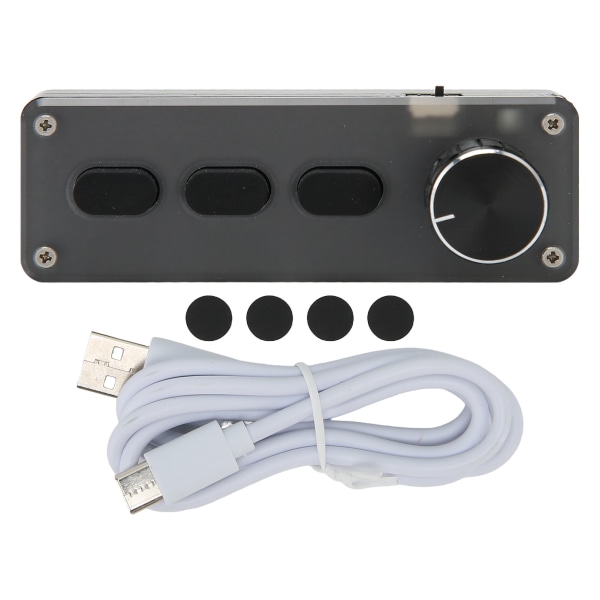 3 tangenter Minitangentbord Trådbunden USB Bluetooth Silent Silent DIY Programmerbart tangentbord med ratt för spelmediamusik