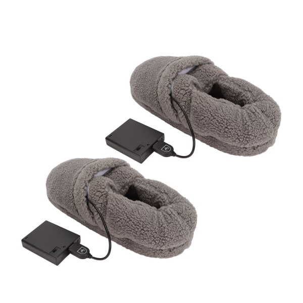 Uppvärmning elektriska skor USB laddning 3 växlar Plyschvärmande skor för hem vinterbil 36?46