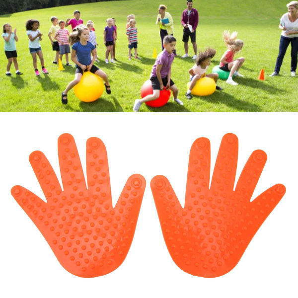 3 par håndformede gulvmarkører PVC skridsikre håndaftryk Spotmarkør Sportssæt til førskoleundervisning Børnehave Orange