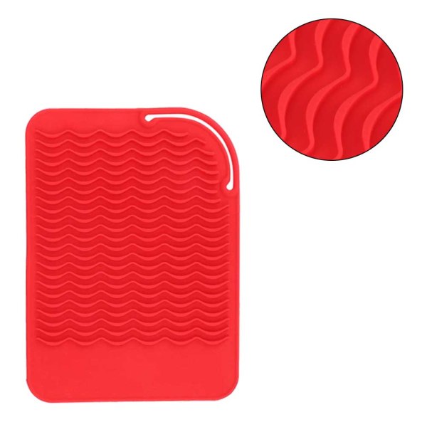 Värmebeständig värmeisoleringsdyna Vikbar matta för elektrisk hårrullesticka (röd)