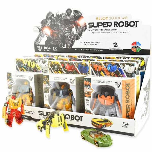 Leluauto Transformer Robotti Auto - 1:64 mittakaava monivärinen
