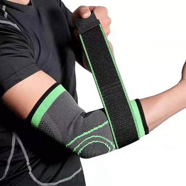 20241 Par Armbøjssupport til Mænd Åndbar Jævn Tryk Stræk Grøn Sport Armbøjssupport til Basket Tennis L