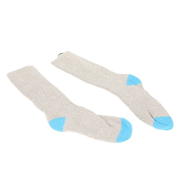 Elektrisk opvarmede sokker Genopladeligt batteri Opvarmede termiske sokker Udendørs Vinter Bomuld Varme sokker til mænd Kvinder Lysegrå og Søblå