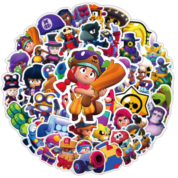 50 st Brawl Stars Spelkaraktärsstickers för Rum, Dekal, Laptop, Bagage, Skateboard