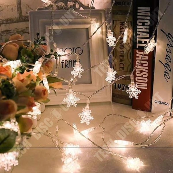 TD® Jul LED-slinga Snöblomma Varmvit Belysning（PA）