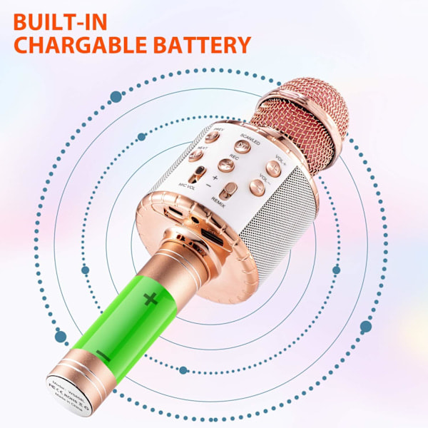 Paris-mikrofoni lapsille ja aikuisille, langaton Bluetooth-mikrofoni