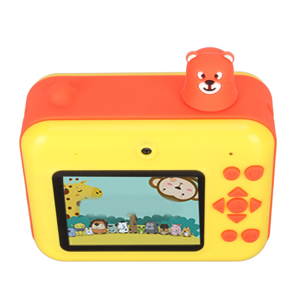 Kids Instant Camera 1080P 2,4 tums skärm Dubbla lins 40MP Barn Selfie Kamera Leksak Videokamera för flicka Toddler Gul