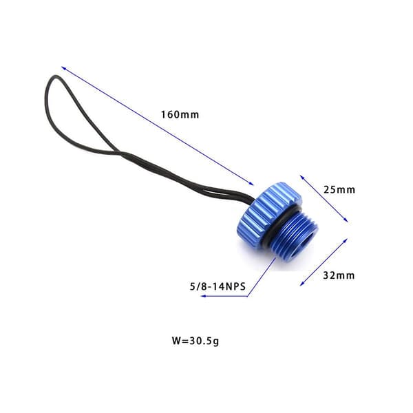 Scuba Diving DIN Tankventil Trådlock 5/8-14nps Dammlock Dammplugg Skydd Tankregulator Pr