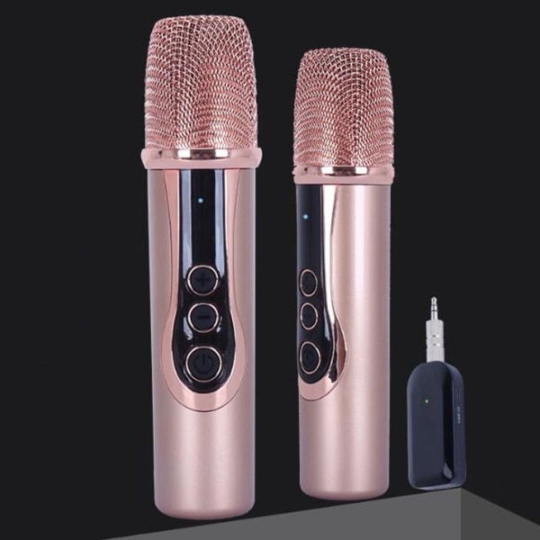 2.4G langaton mikrofoni kohinanvaimennus Reverb Stereo Sound Effect Kädessä pidettävä langaton mikrofonijärjestelmä 1 kahdelle
